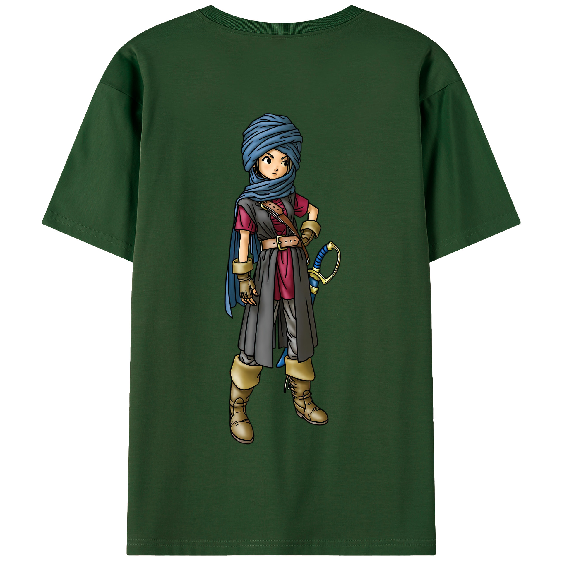（画像用） ドラゴンクエスト Doragon Kuesuto Dragon Quest 綿100％半袖Tシャツ（背面プリント）